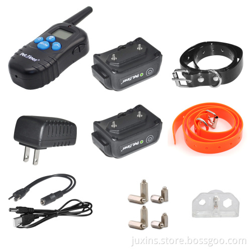 Petrainer PET998DBB-2 300M Back-light Beep Vibration Dog Shock Collar With Remote For 2 Dogs